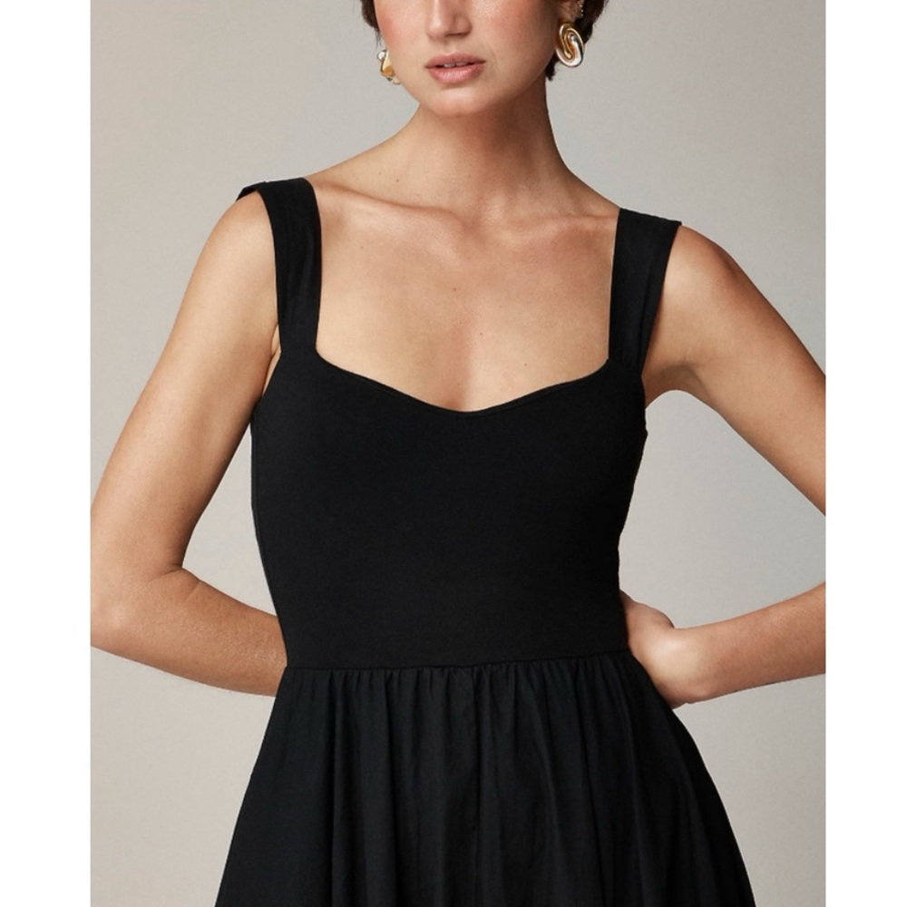 J. CREW Black Sweetheart tank dress with poplin skirt CA647 - Picture 2 of 10